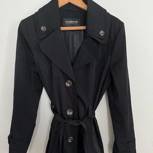 Liz Claiborne Outwear Lightweight Black Trench Coat, size small